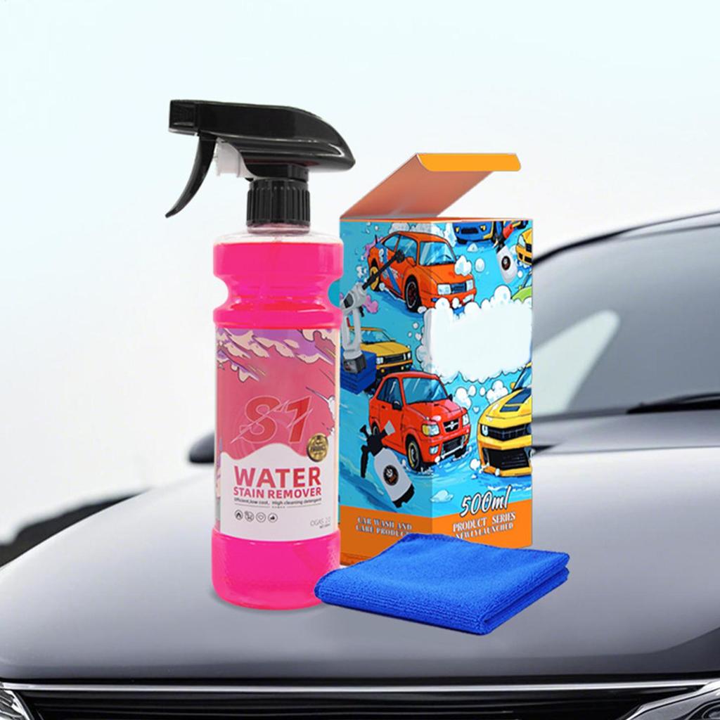 Hard Water Remover For Cars 120ml Automotive Care Spray Car Detailing Cleaner With Towel For Vehicle Truck Motorcycle