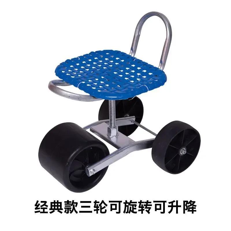 Greenhouse Mobile Lazy Cart Rotating Lifting Small Stool Agricultural Machinery Agricultural Tools Fruit Greenhouse Trolley
