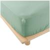 Drap Housse - Gaze De Coton - 140 X 190 Cm - Vert Sauge - 57 Fils