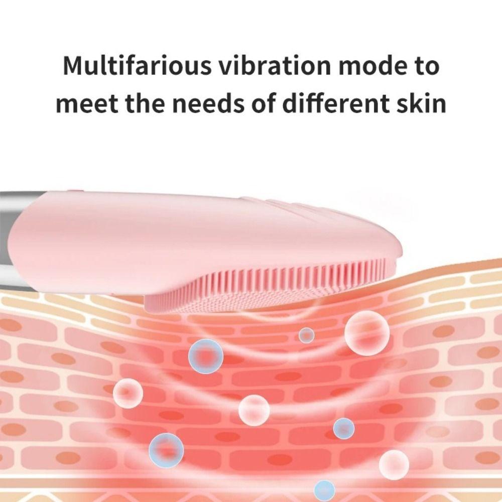 Sonic Vibration Silicone Facial Cleansing Brush Vibrating Facial Massager  Skin Care Tools
