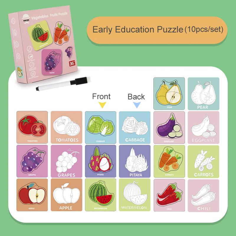 Non-Toxic Children'S Montessori Scene Puzzle Animal Traffic Dinosaur Early Education Cognitive Puzzle Educational Toys For Kids 2-5 Years