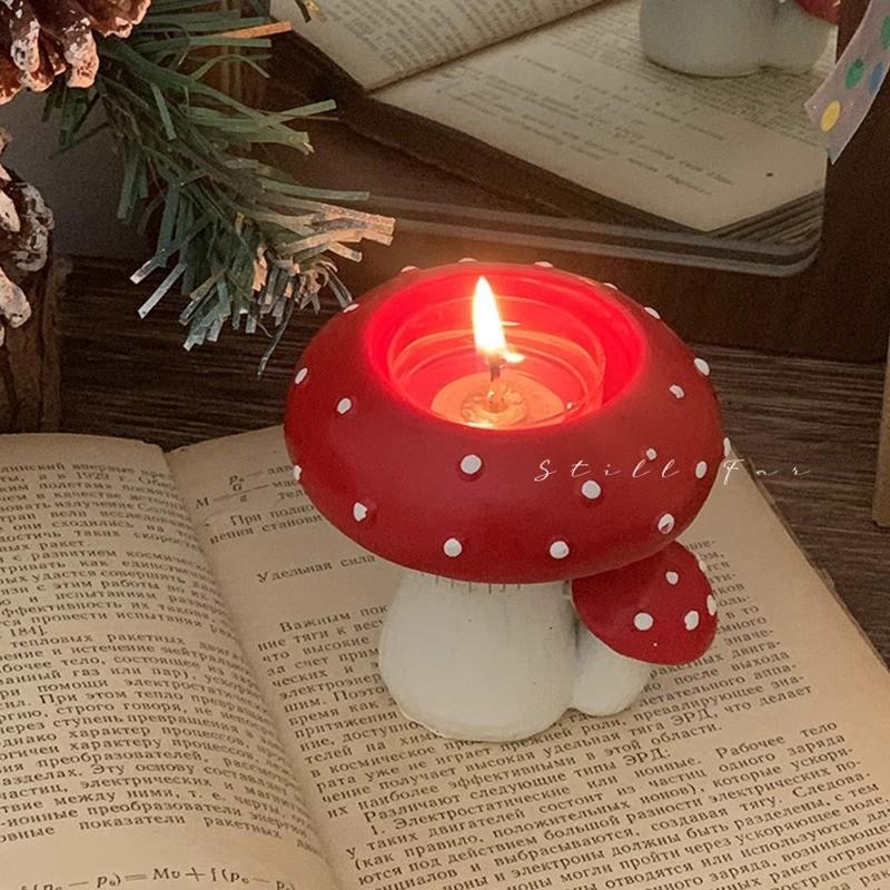 Simulation Small Of Mushroom Home Decoration Candlestick Resin Decoration Crafts