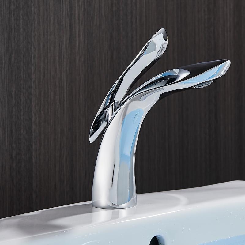 Creative Basin Faucets Bathroom Sink Waterfall Cold and Hot Mixer Water Tap Crane Single Hole Deck Mounted