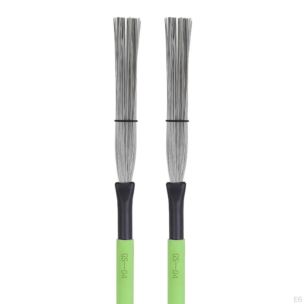 2 Drum Brushes with Comfortable Wooden Handles, for Sticks, Country Music