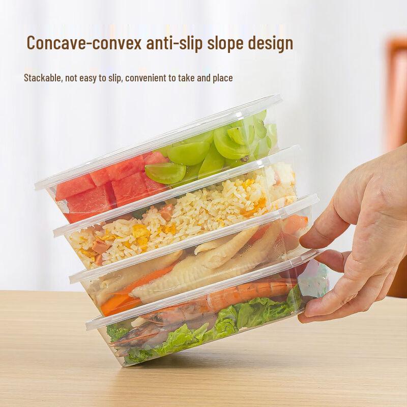 temeiju Disposable Plastic Lunch Boxes with Lids