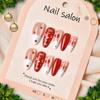 24-Piece Holiday Nail Tips Set: Almond Shape, Cherry Heart, Bow French, Cat Eye Designs