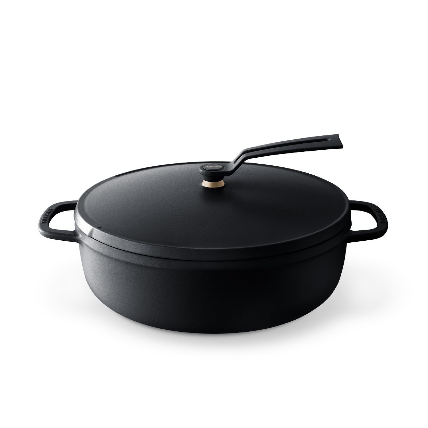 

Vermicular Cast Enamel Pot 26cm Premium Black Limited Edition Waterless Cooking Waterless Bake Special Recipe Book Included Oven Pot 2 Lid [Shallow]