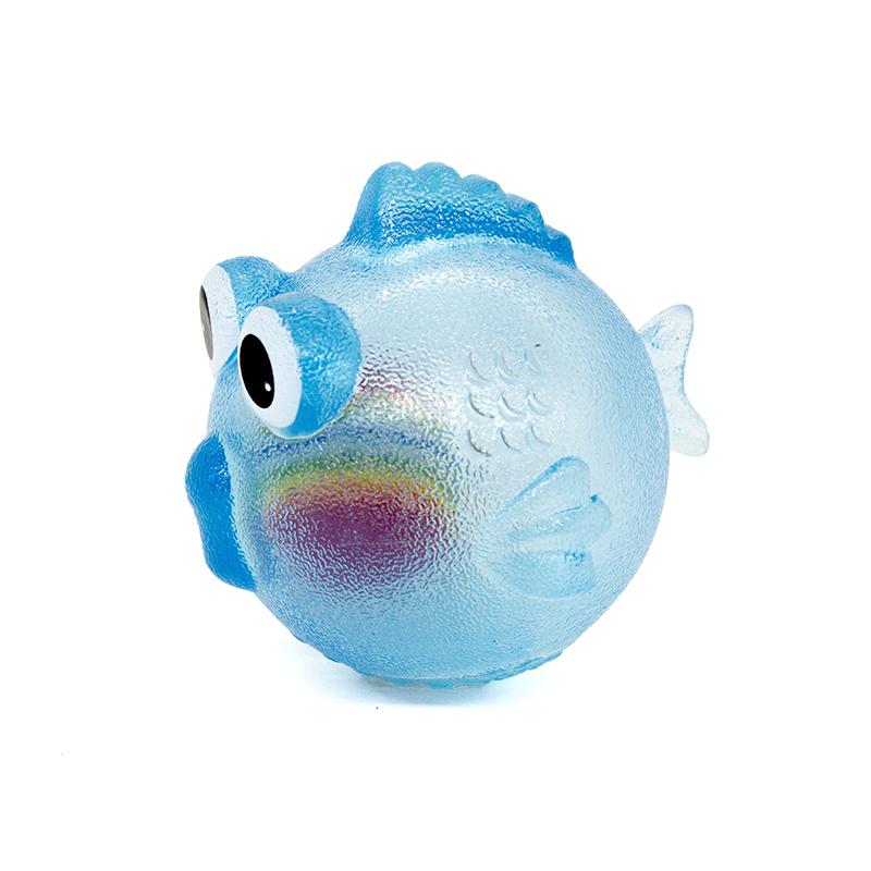 

Dog Chewing Toy Training Sound Silicone Ball Simulated Fish Shape Dog Toy Interactive Cleaning Teeth Pet Accessories синий