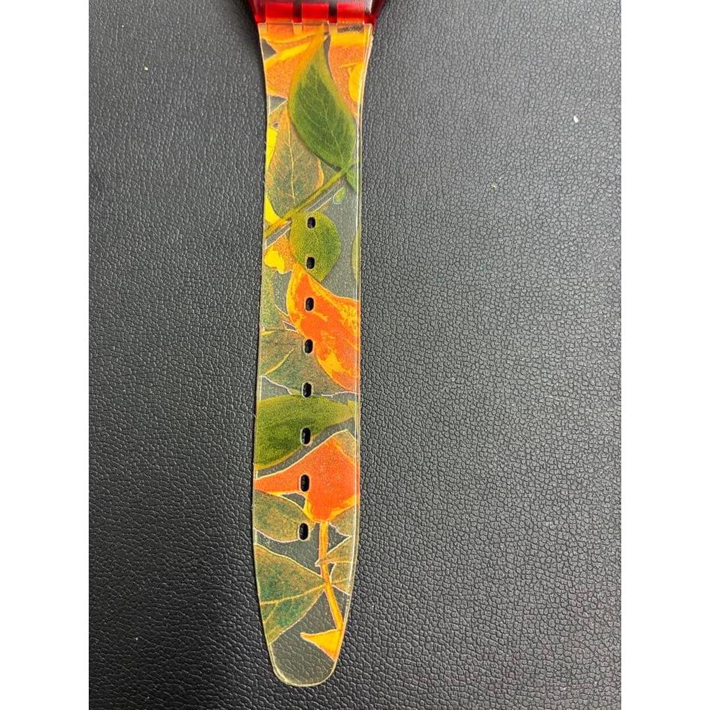 Used Swatch watch botanical pattern analog working item