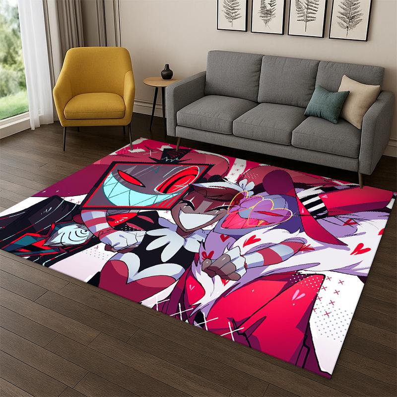 Tappeto Cartoon H-Hazbin Hotel Charlie per Camera da Letto Soggiorno Divano Sala Giochi Zerbino Decorazioni per la Casa, Tappeto Area Giochi Bambini Antiscivolo