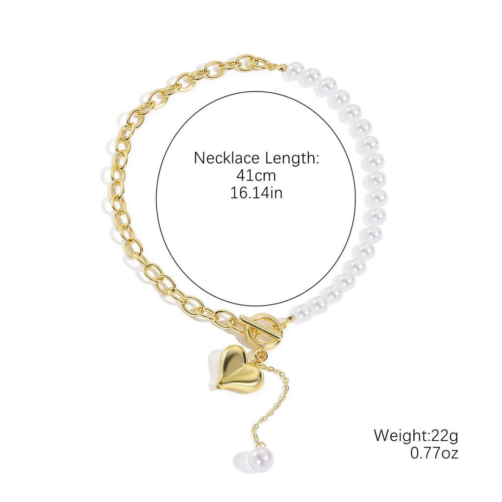 Accessories Imitation Pearl Beaded Shell Conch Necklace Beach Ocean Wind Simple Clavicle Chain