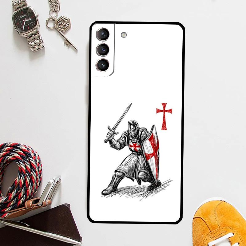 Christian Templar Knights Case For Samsung Galaxy S24 Ultra S20 S21 S22 S23 Plus S9 S10 S24 FE S25 Ultra Cover Coque