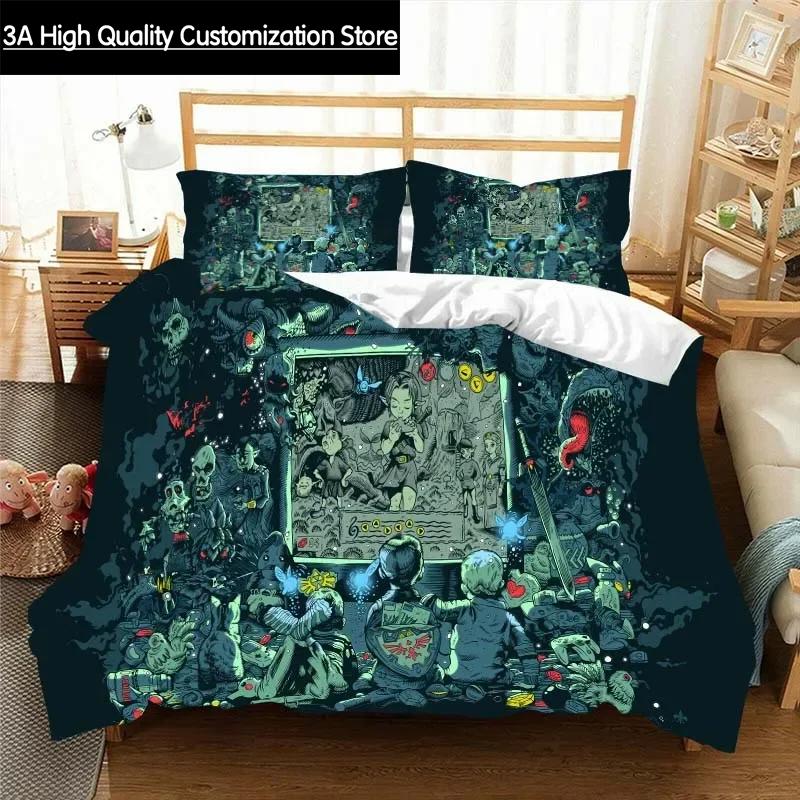 

Z-Zelda Pattern Quilt Cover Pillowcase Bedding Two or Three Piece Set Multi Size Comforter Set Duvet Cover Bedding Sets EU single(135x200cm)
