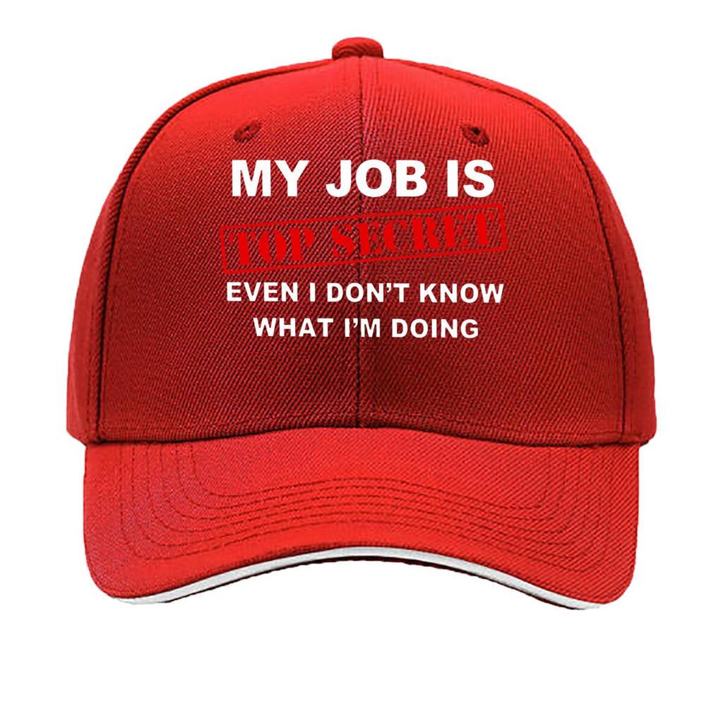 Top Secret Red Stamp Graphic Sandwich Baseball Cap Unisex Women Sun Cap Outdoor Workouts Hat