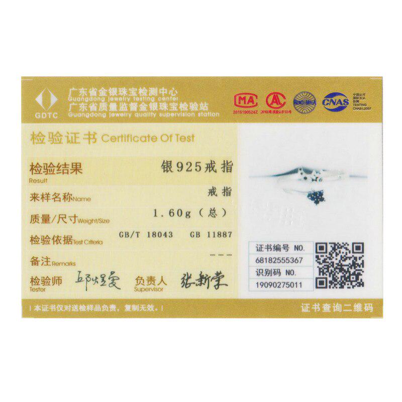 Bamoer Ekte 925 Sterling Sølv Glitrende Blå Måne Stjerne Klar CZ Fingerringer for Kvinner Bryllup