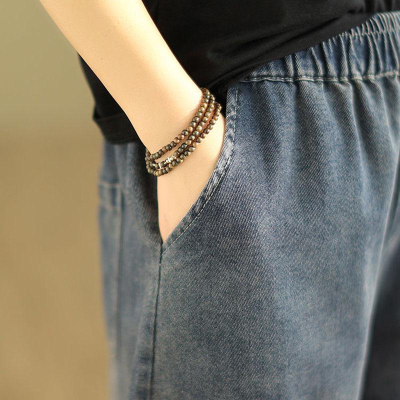 Baumwollhosen Sommer Damen Übergröße Locker Pyjamahose Vielseitig Lässig Hochtailliert Weitbein Leinenhosen