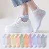 Women's Short Socks, Summer Thin Mesh Breathable Tiel Short Socks, Medium Short Leg, Spring and Autumn Short Shallow Mouth Boat Socks