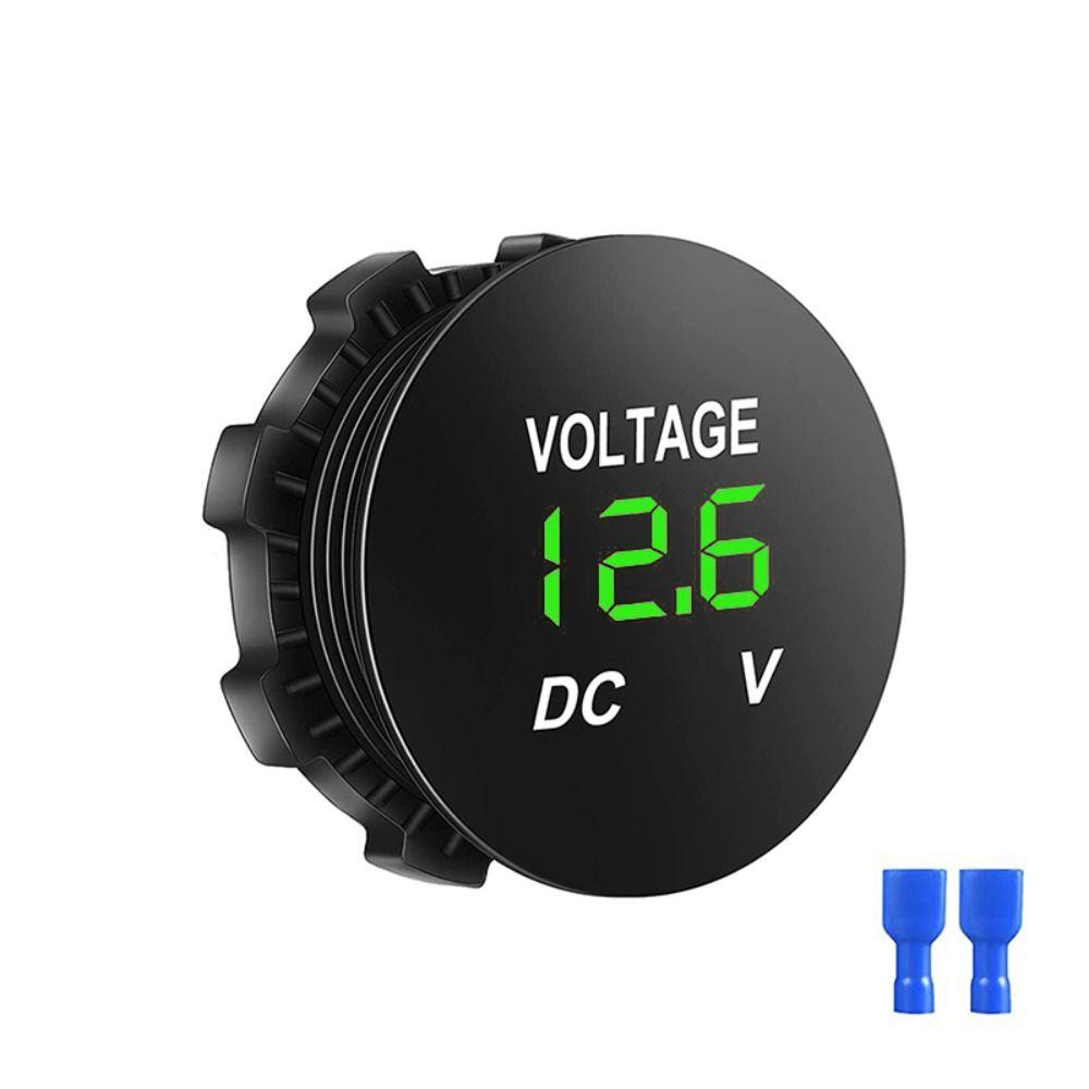 

Round Display Panel Battery Tester Voltage Meter Tester Voltage Gauge Meter LED Digital Voltmeter green-Voltmeter