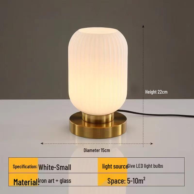 Nordic Minimalist Glass Desk Lamp - Modern Retro Bedside Light