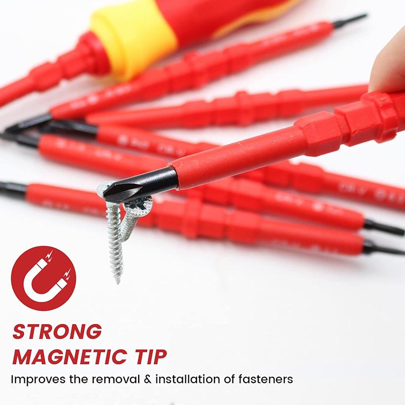 14-in-1-Schraubendrehersatz mit magnetischem Isoliermaterial, Elektrowerkzeug-Schraubendrehersatz, multifunktionale Handwerkzeuge für den privaten und professionellen Gebrauch