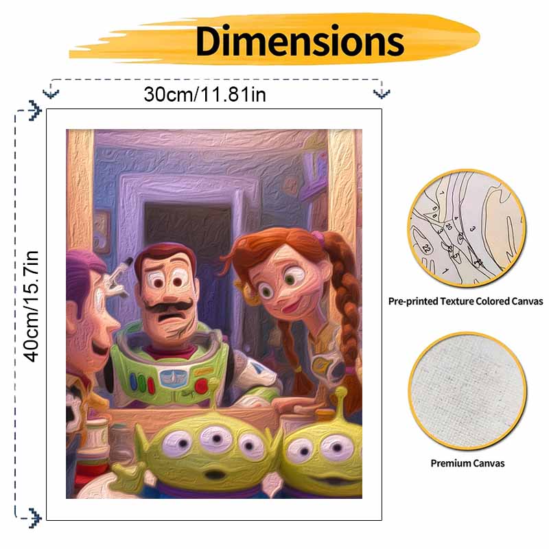 Disney Toy Story Digital Oil Painting Art Kit Handmade Coloring Painting Home Decor