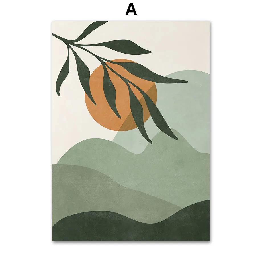 

Скандинавский Абстрактный Бохо Монстера Радужный Лист Солнце Настенное Искусство Постеры и Принты Настенные Картины для Декора Гостиной Холст 21cm×30cm NoFrame