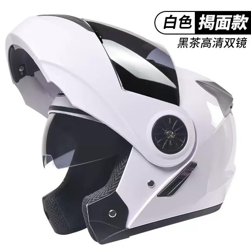 Specially designed for electric motorcycle helmets, men's and women's open-face helmets with dual mirror design, full-face helmet with