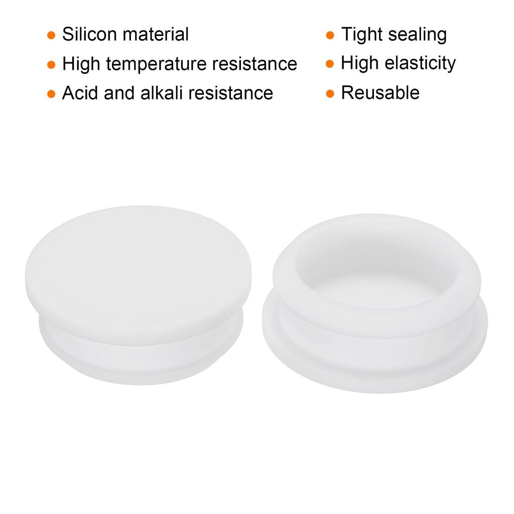 Uxcell Flush Type Round Silicone Waterproof Hole Plugs for Kitchen 36mm Pack of 5 Snap-in Use, Diameter, White,