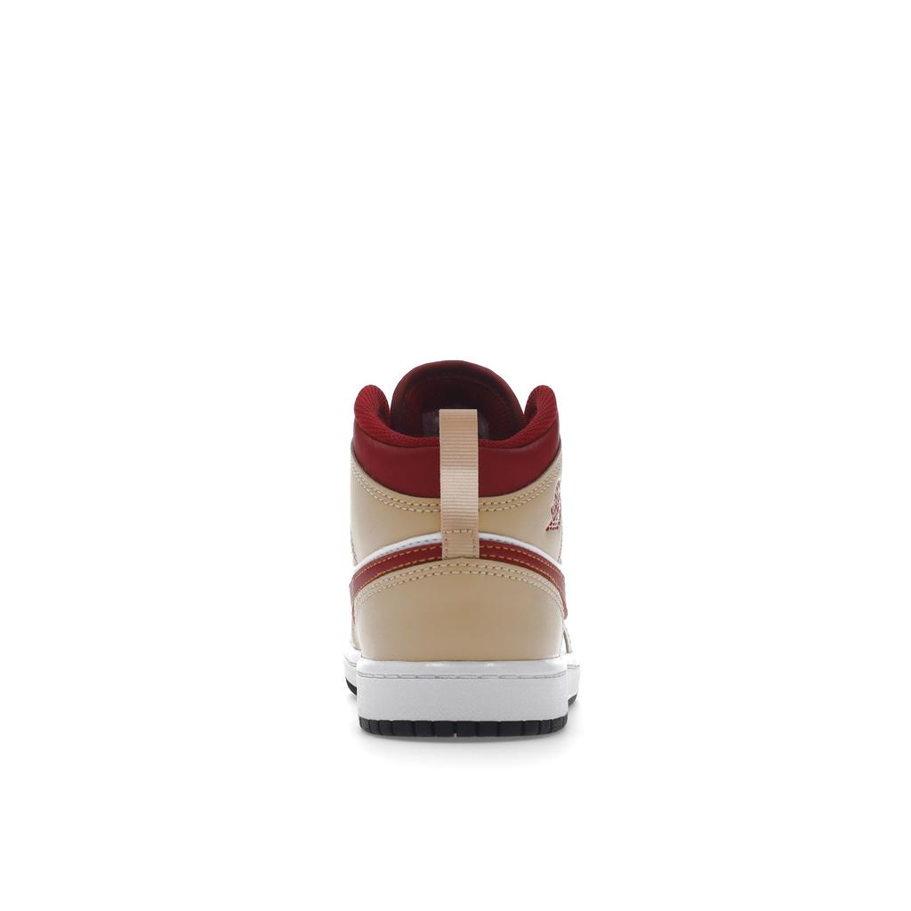 Jordan 1 Mid PS Beige Red Kids Sneakers 640734-201