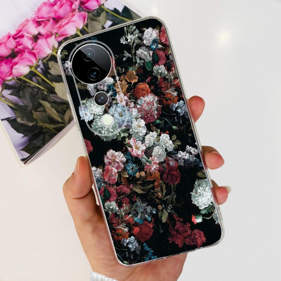 Flower Butterfly Women Fashion Back Cover For Vivo S19 Pro 5G V2362A Phone Funda Transparent Soft TPU Slim Silicone Bumper Etui