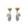 Temperament Fishtail Love Earrings Women'S Niche Design Sense Unique Stud Earrings Earrings Personalized Earrings