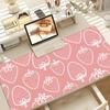 Sweet Strawberry Extended Gaming Mouse Pad Pastel Pink Desk Mat Non-Slip Keyboard Pad Computer Keyboard