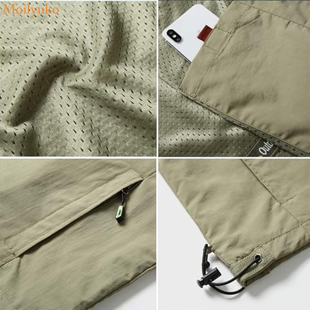 Moilyuko Outdoor Ideal for and Mesh UV and Mo108 Men's Vest, Photographers, Fishing, Photography, Vest, Lightweight, Multi-functional, Protection,