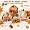 Rustic Wood Craft Decor Thanksgiving Fall Pumpkin Table Decoration, Block Wooden Sign, Autumn Vintage Gift for Home Farmhouse Tabletop Centerpiece