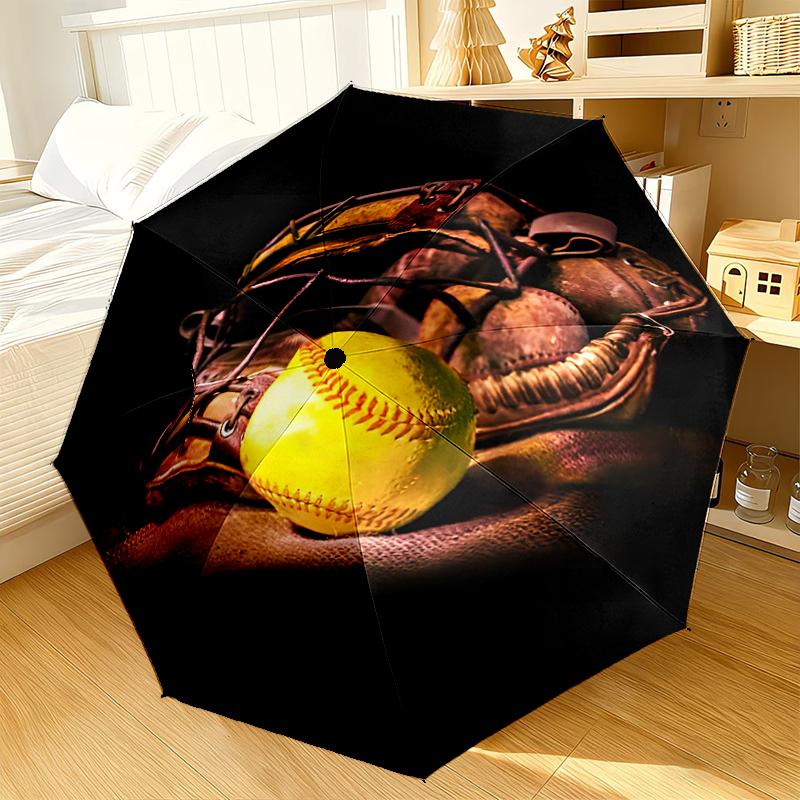 Ombrello Passione e Patrimonio del Baseball 8-Stecche per Viaggio, Campeggio, Ombrello Portatile Leggero Casual, Essenziale per ogni Famiglia Regalo per le Vacanze