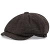 Springtime Retro British Style Newsboy Cap Men Vintage Brand New Octagonal Flat CapCotton Ascot Caps Khaki Male Spring Summer