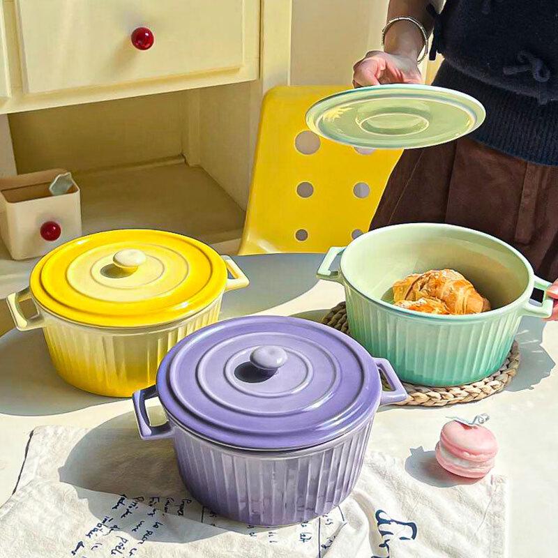 Kangmo Gradient Ceramic Double Handle Soup Pot