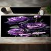 1PC Custom Name Purple Roses Sparkle Mouse Pad, Keyboard and Mouse Desk Pad, for Computer Notebook  Birthday Gift For Any Room Or Office