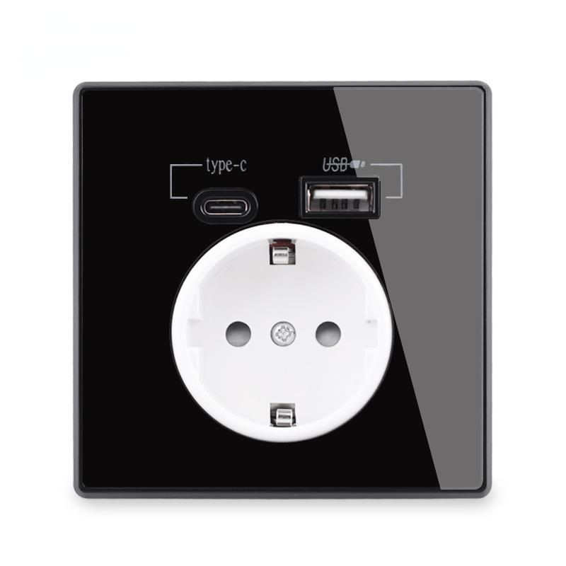 Presa con Interfaccia Tipo-C, Pannello Acrilico Standard EU Francese Standard Tedesco Presa Standard Francese con USB