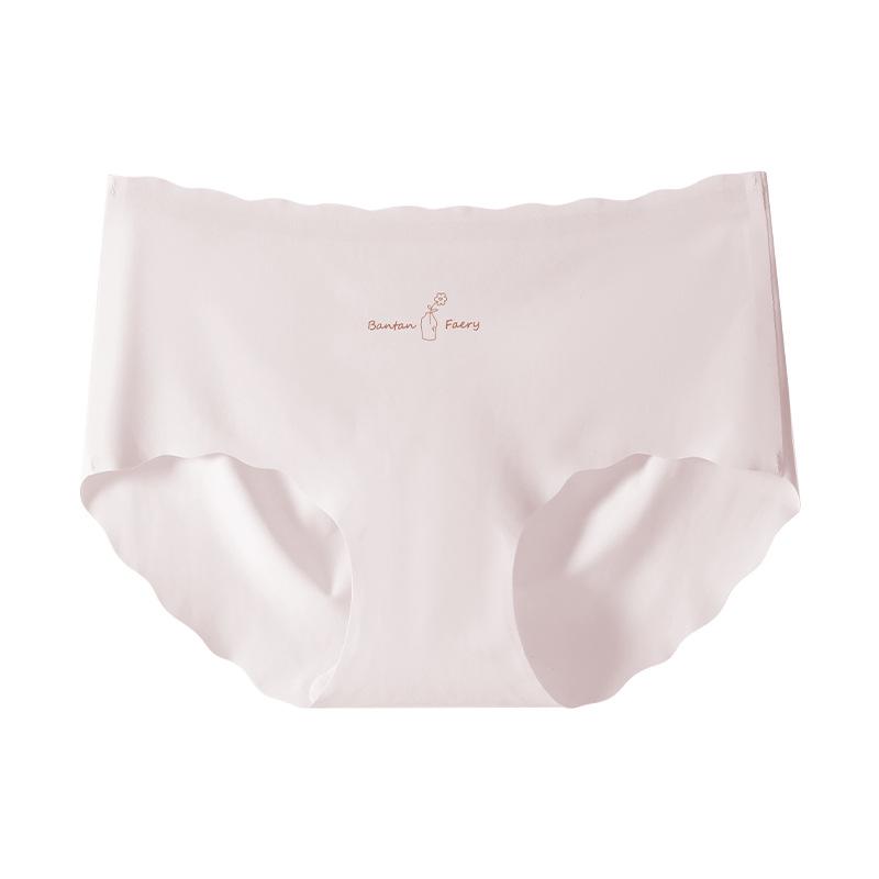 Женские летние тонкие однотонные простые бесшовные дышащие трусы из ледяного шелка L