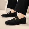 Korean version of men's fashion simple anti-suede leather shoes British large size solid color loafers professional suit lazy shoes men