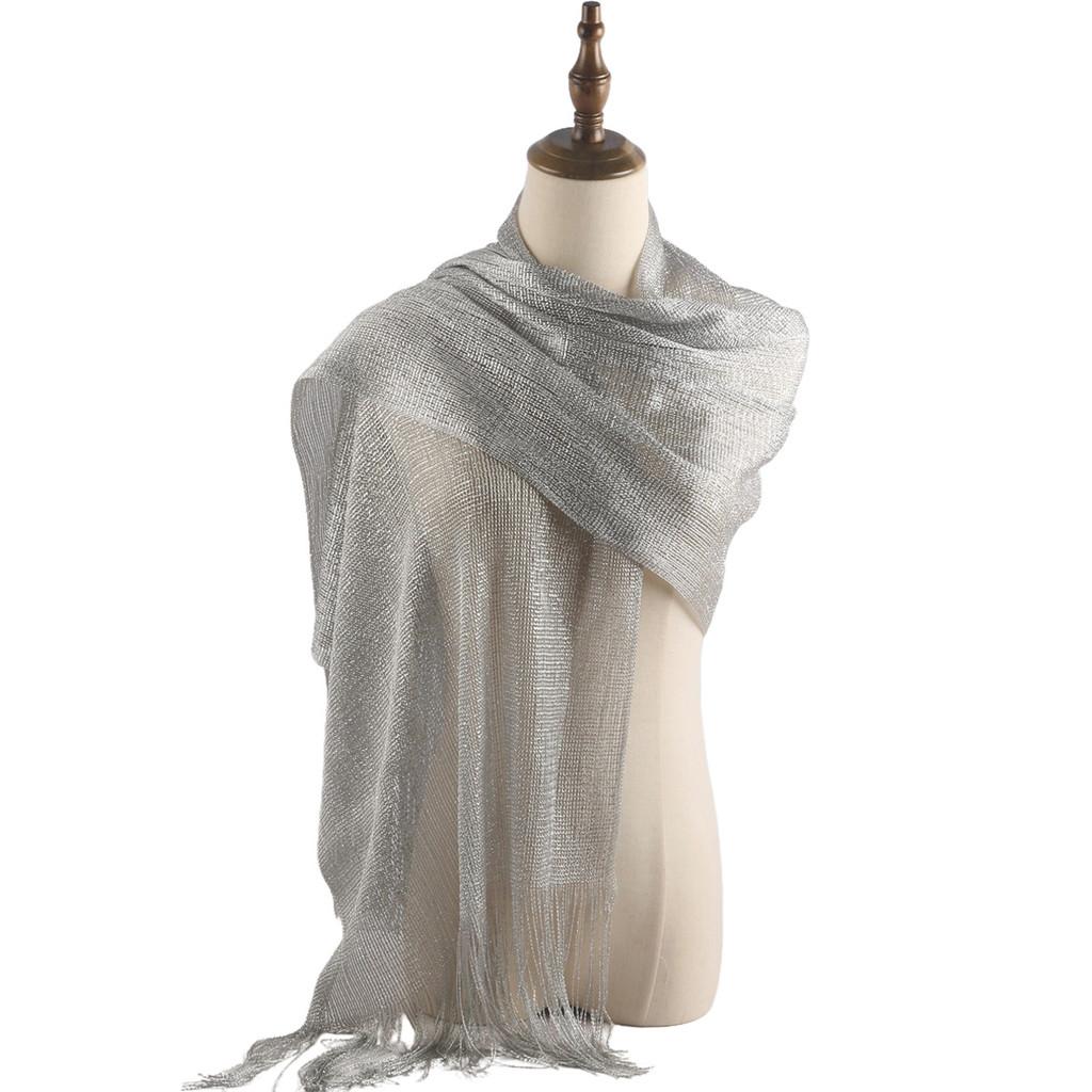 New Sparkling Glitter Shawl For Women With Warmth And Sunshade Bohemian Style For Winter синий