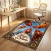 Floral Garden Theme Crystal Velvet Rug Personalized Custom Name Text Soft Floor Mat Home Decor