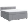 Vidaxl Letto Continentale Con Materasso, Grigio Chiaro, Tessuto, 180X200Cm