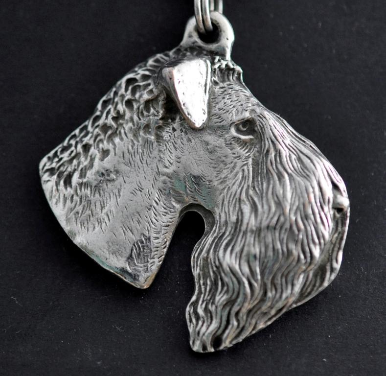 Kerry Blue Terrier, Irish Blue Terrier - Dog necklace in gift box, silver-plated locket for dog fan, striking pendant by Art-Dog brand