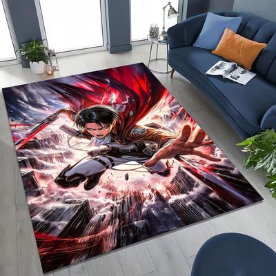 2026 New Anime Attack On Titan Eren Mikasa Cartoon Rug for Bedroom Living Room Sofa Home Doormat Decor,Kids Non-slip Floor Mat