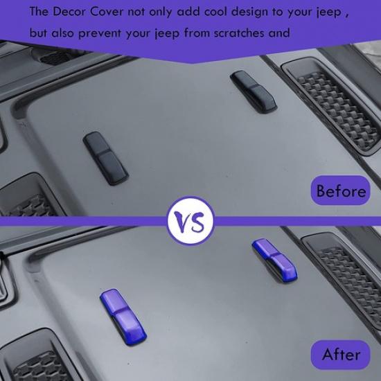 Engine Hood Hinge Cover Decoration Exterior for Jeep Wrangler JL JT 2018+Purple
