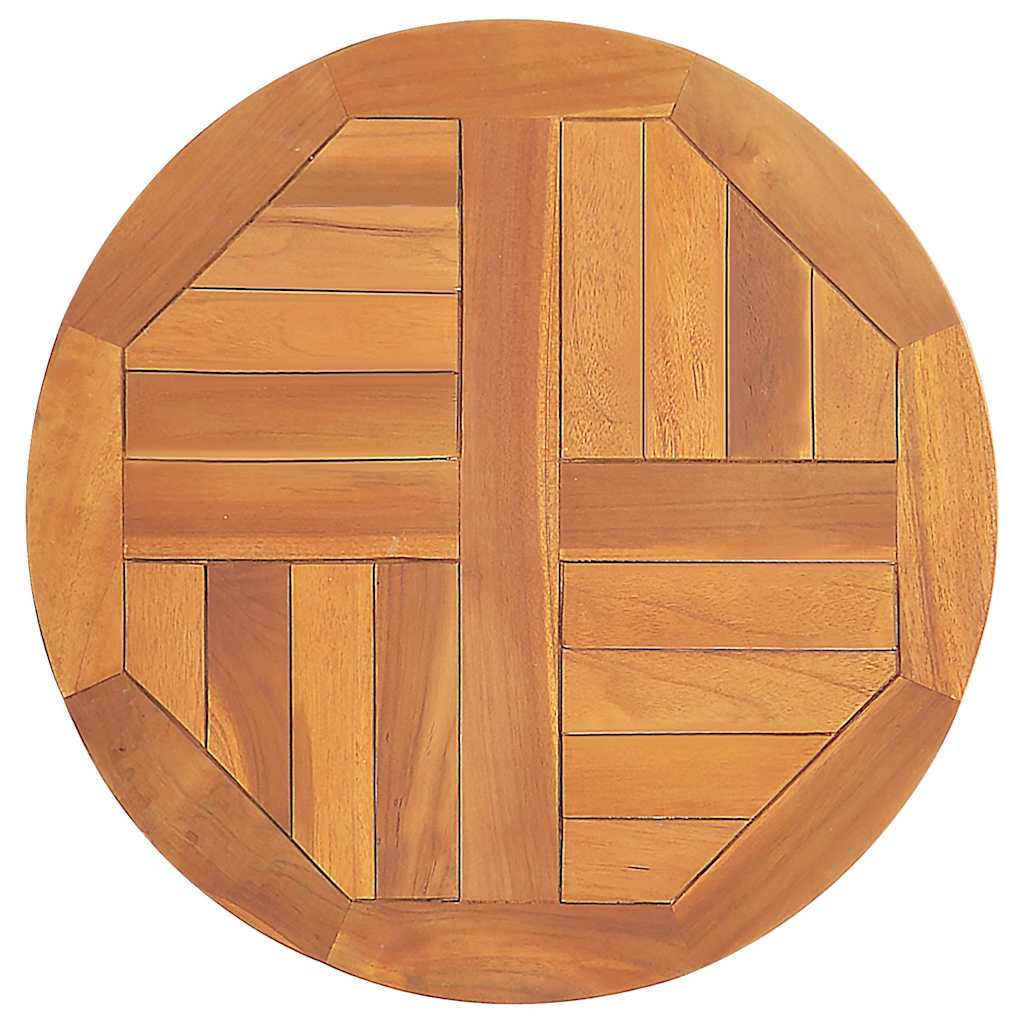 Vidaxl Blat Stołu, Lite Drewno Tekowe, Okrągły, 2,5 Cm, 50 Cm