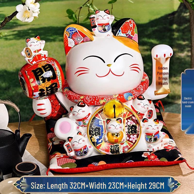 Automatic Waving Fortune Cat Figurine - New Style Housewarming Gift for Front Desk or Shop