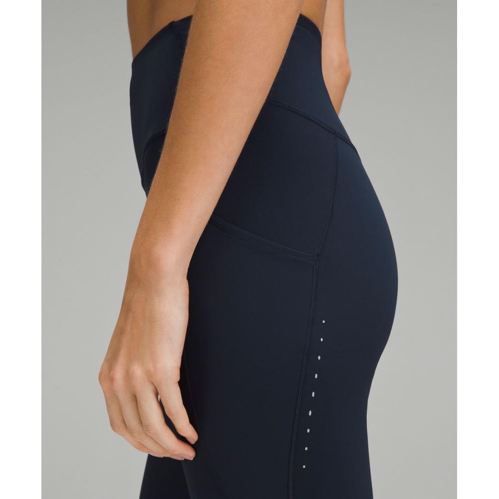 Lululemon Fast And Free High Rise Crop With Pockets 19  True Navy
